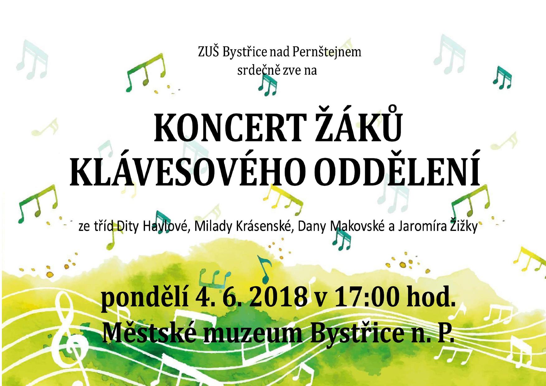 Společný koncert žáků ze tříd Dity Havlové, Milady Krásenské, Dany Makovské a Jaromíra Žižky 