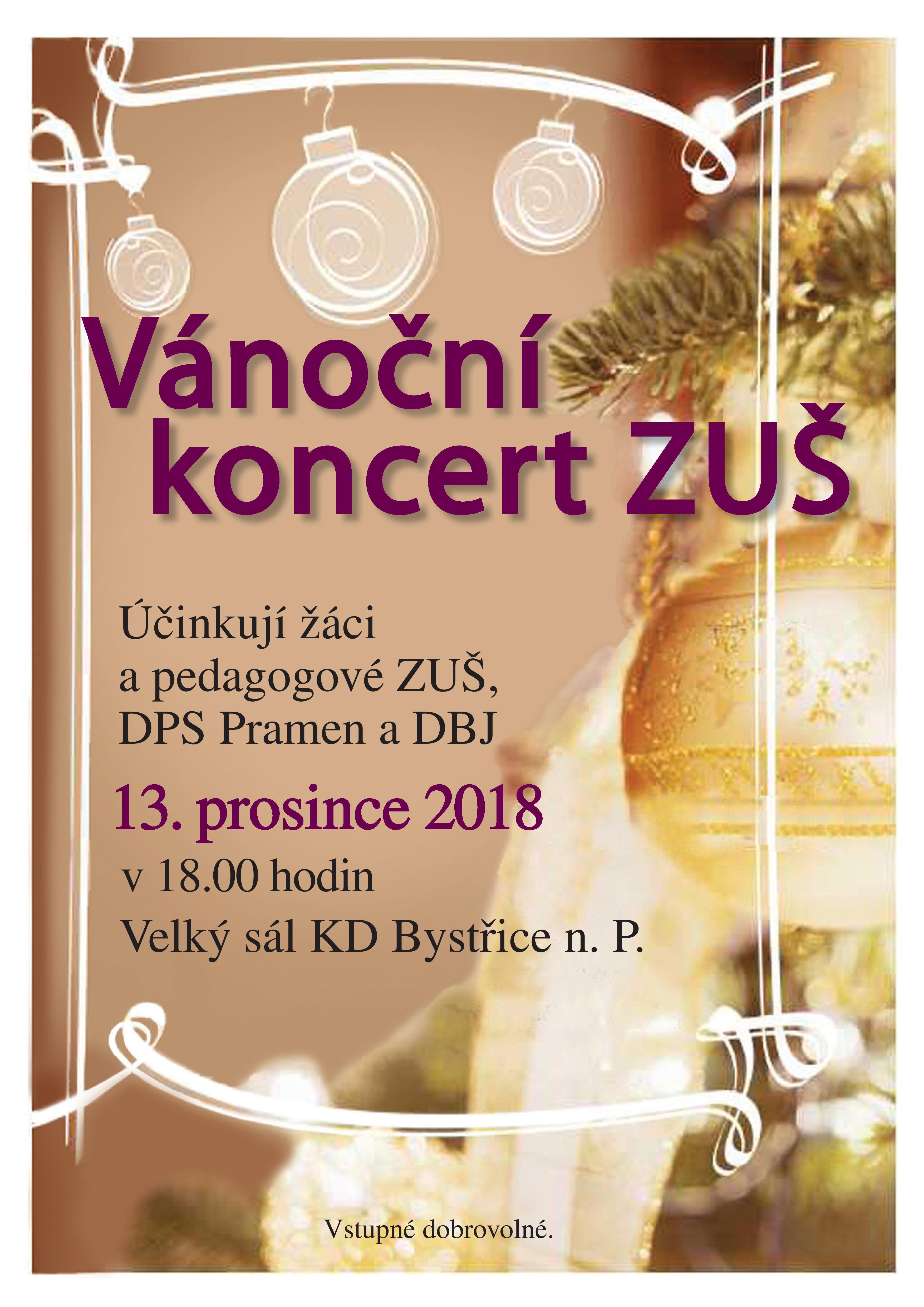 Vánoční koncert ZUŠ - KD Bystřice nad Pernštejnem
